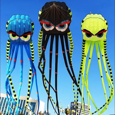 3D 8-meter Octopus Kite Large Animal Soft Kite Outdoor Inflatabls Kites Easy To Fly Tear Resistant gifts for 14+, for adult