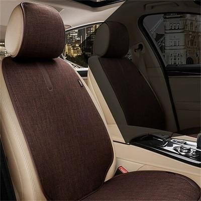 Set universale di coprischienale e poggiatesta per sedile auto in lino, protezione per schienale in tessuto traspirante, cuscino per schienale compatibile con airbag per la maggior parte di auto, SUV,