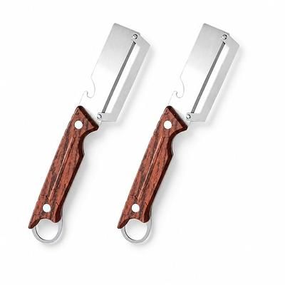 2 pezzi 3 in 1 pelapatate multifunzione con foro per appendere, apribottiglie e grattugia in acciaio inox con manico in legno rinforzato, utensili da cucina per patate, frutta, aglio e carote