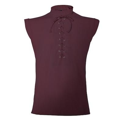 Retrò Vintage Medievale Rinascimento Gilet Senza maniche Arciere Pirata Ranger Contadina Allacciato Costume Per uomo Fantasia Halloween Carnevale Fiera Rinascimentale LARP Adulti Gilet