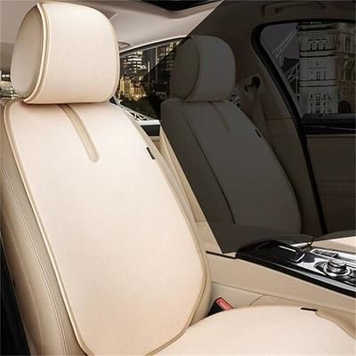 Set universale di coprischienale e poggiatesta per sedile auto in lino, protezione per schienale in tessuto traspirante, cuscino per schienale compatibile con airbag per la maggior parte di auto, SUV,
