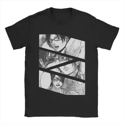 Funny Hange Zoe Attack On Titan Snk Cool AOT T-Shirts for Men O Neck 100% Cotton T Shirts Short Sleeve Tee Shirt Adult Clothes