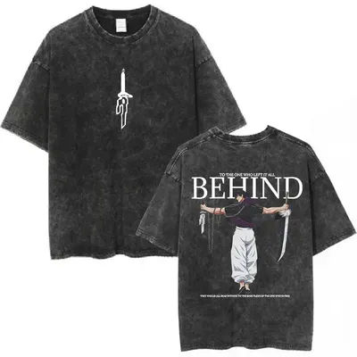 Anime Jujutsu Kaisen Fushiguro Toji Graphic Vintage Washed T-shirts Men Women Short Sleeve T Shirt Fashion Casual Cotton T-Shirt