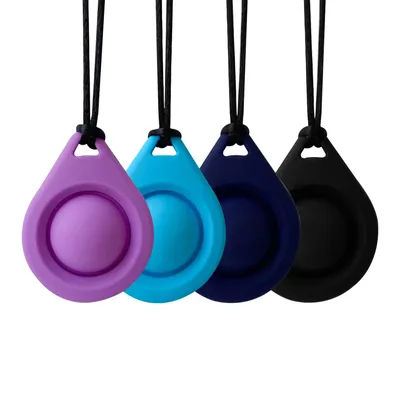 1/4pcs Silicone Teether Round decompression Chews for Baby Nursing Teething Toy Sensory Chew Necklace Fidget Anxiety Autism