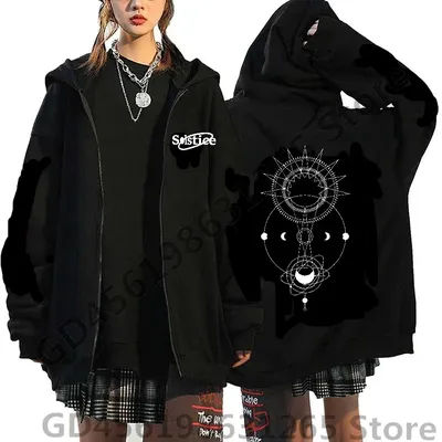 New TV Series คาธ The Eclipse First Khaotung Cosplay Black Hoodie Cool Zipper Sweatshirt Winter Warm Pullover Lovers Costume Top