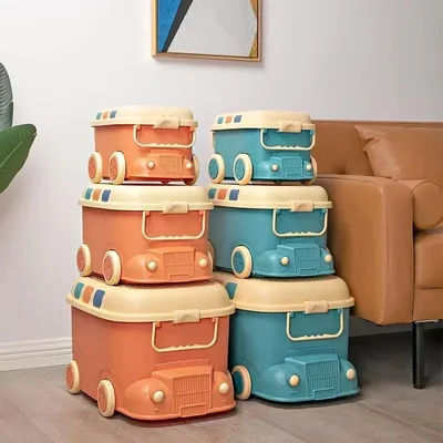 Children's Toy Organizer Building Block Storage Box Snack Organizer Large Capacity Cartoon Storage Box Clothes Storage Box