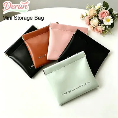 Mini sac de rangement portable pour écouteurs, sac cosmétique à fermeture automatique, organiseur de rouge à lèvres, chargeur, câble de données, sac de voyage étanche