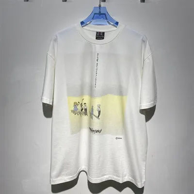 Vintage SAINT Anime Japanese Washed T Shirt For Men Women Heavy Fabric Tee Tops T-Shirt