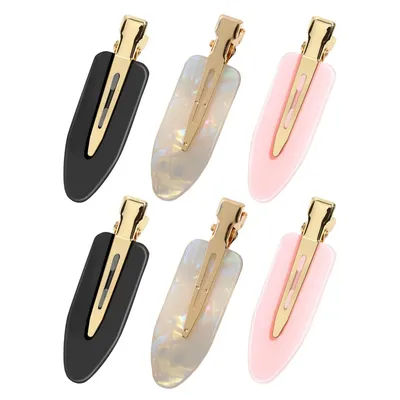 6Pcs Creaseless Hair Clips for Makeup No Crease Hair Clips Women Washing Face Accessories No Bend Flat Girls Styling Hairpins