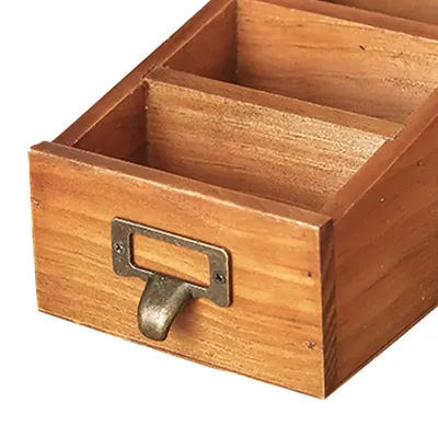 Wooden Desktop Organizer Jewelry Display Box Keys Portable Small Makeup Organizer for Office Bedroom Countertop Vanity Bathroom