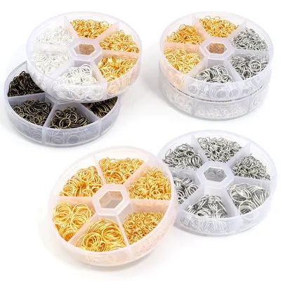 1100pcs/box 4/5/6/8/10/12mm Metal Open Jump Rings Split Rings Connectors For Jewelry Making DIY Bracelet Necklace Accessories