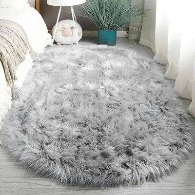 VIKAMA Light Luxury Silk Wool Carpet Oval Fluffy Soft Living Room Children's Room Anti slip Carpet Home Decoration