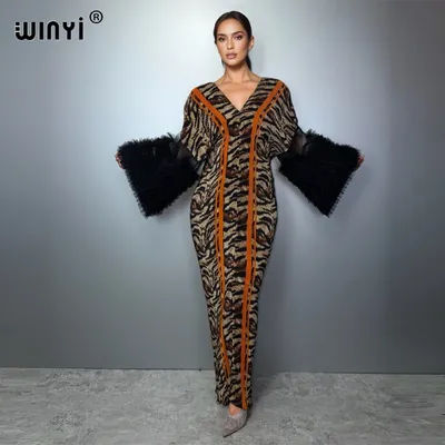 WINYI Women's Slim Fit Pleated Long Dress Caftan Abaya Dubai Style Luxury Evening Party Wear Muslim Beach Holiday Fashion