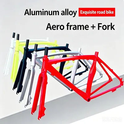 Aluminum Bicycle Frame Road MTB Bike Frame with Aluminum Front Fork Disc Brake, Ultralight Cycling Frame Parts for Racing Bike