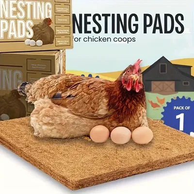 Tapis de nidification en fibre de coco naturelle pour poules, lavable, anti-casse d'œufs, doublure de boîte à œufs, litière réutilisable pour volailles