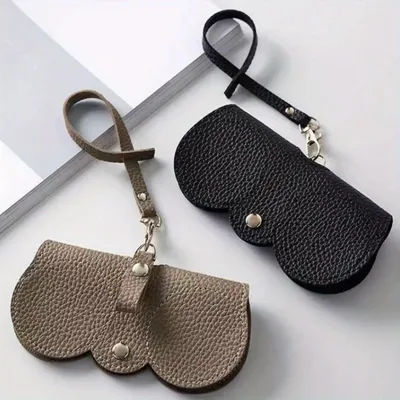 Étui à lunettes portable élégant et rétro tendance, sac de rangement pour lunettes de soleil en cuir PU, conteneur de protection durable