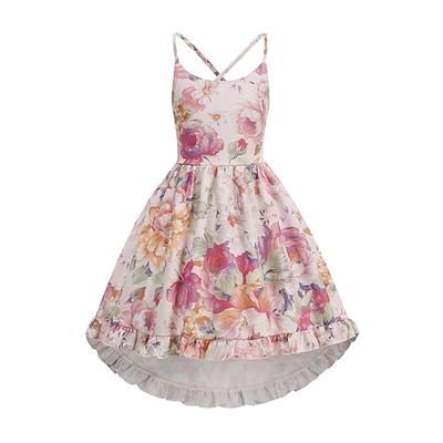 Anni 1950 Retrò Vintage Lunghezza Tè Vestito Canotta Floreale Aderente Svasato Costume Ragazze Giornata universale dell'infanzia Ritorno a scuola Tè Casual Quotidiano Bambini Bambino Vestito