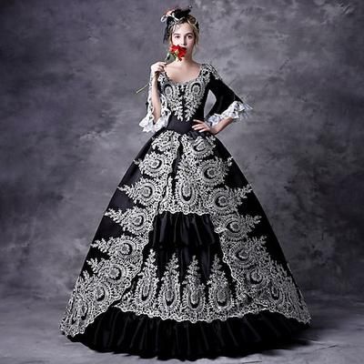 Rococò Vittoriano Medievale Vestito Mascherata Abito da Ballo Taglie Forti Normale Su misura A palloncino Pizzo Halloween Abito da ballo Costume Per donna Balli di fine anno Feste Carnevale di Venezia