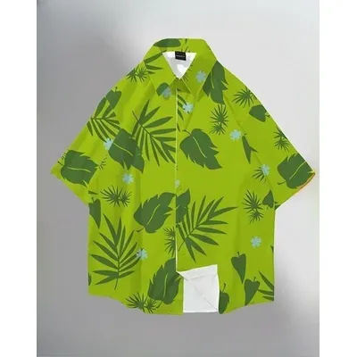 Chemise à manches courtes à col Animal, vêtements amples pour la douleur, chemise verte Cosplay