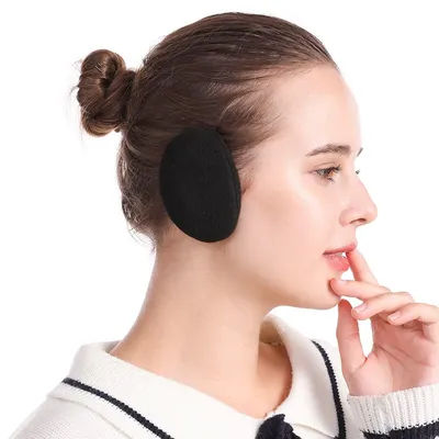 1 paire de cache-oreilles sans bande, couvre-oreilles épais à la mode pour l'hiver, garde au chaud par temps froid pour les femmes