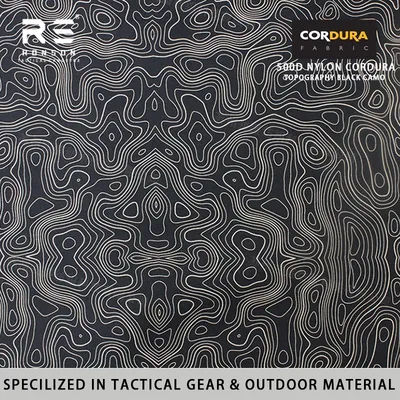 Tissu tactique en nylon Oxford 500D camouflage noir/vert pour sacs et gilets - Tissu de qualité militaire en stock - Vente flash