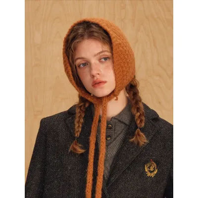 Cache-oreilles tricotés en laine Caramel pour femmes, sangles chaudes d'hiver, montrent le visage, petits protège-oreilles, chauffe-oreilles