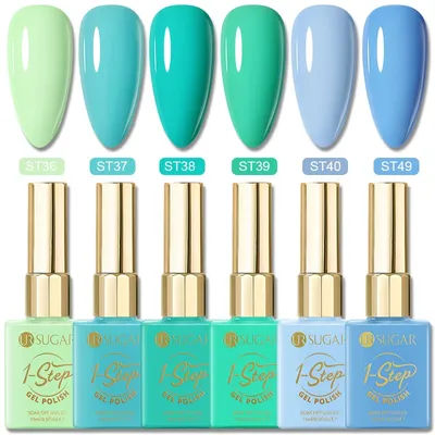 UR SUGAR 15ml Mint Teal Green 1-Step Gel Nail Polish 1/6pcs Baby Sky Blue Semi Permanent Soak Off UV LED Gel Nail Art DIY Summer