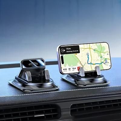 2 supporti per telefono da cruscotto auto, supporto per navigatore auto girevole a 360° e regolabile con clip a molla autoregolante per un facile utilizzo con una sola mano, ideale per l'uso in auto,