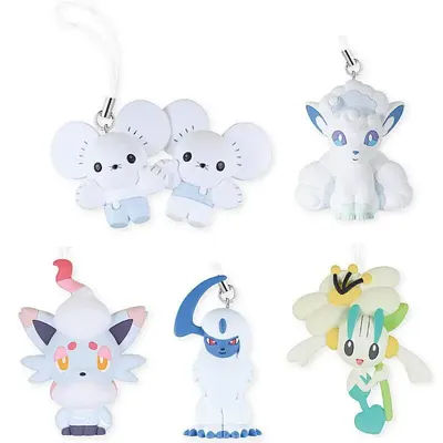 Genuine Takara Tomy Pokemon Capsule Keychain Toy Alolan Vulpix Floette Pairon Hisuian Zorua Model Toy Gift For Fans
