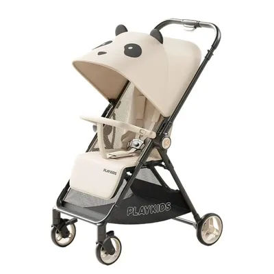 Portable Baby Stroller, Lightweight Four-wheel Baby Stroller, Foldable, Two-way Push Handle, Can Be Taken on The Plane