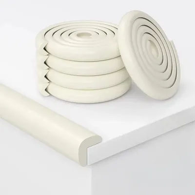 1PC Rubber Soft Anti-Collision Strip Black White Rubber Strip Furniture Edge Corner Protectors Table Corner Protection Strip