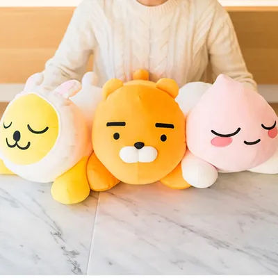 50cm Kawaii Ryan Plush Toy Pillow Kakao Apeach Muzi Anime Stuffed Doll Lovely Room Decor Soft Sofa Cushion Xmas Gift For Kids