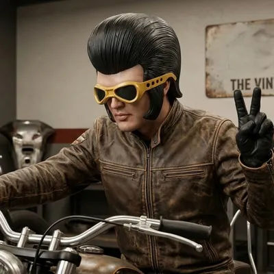 Elvis Presley Inspired Half Face Latex Mask Retro Vintage Costume Prop For Halloween Party Cosplay