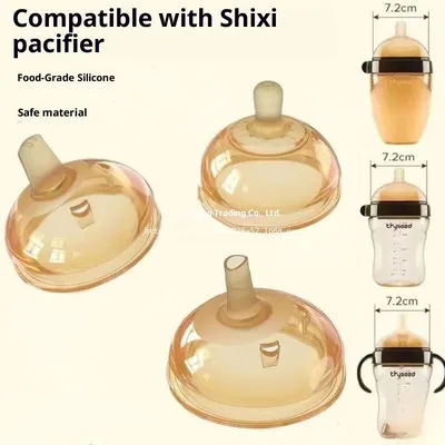 Baby Nano Silver Food-Grade Silicone Nipples: Standard, Transition Sippy, Duck Bill & Straw Spout - Multiple Size Options