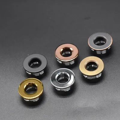 Overflow Hole Decorative Cover Copper 1Pcs Sink Hole Round Overflow Cover Insert Black Basin Sink Bathroom Faucet Insert Ring