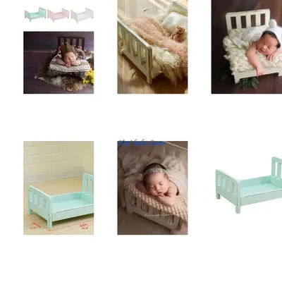 Q1FE Newborn Props for Photography Boy Wooden Detachable Vintage Bed Infant Fotografia Acessories Baby Photo Furniture