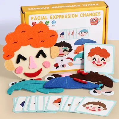 Social Emotional Learning Toy Funny Faces Games Preschool Learning Activities Toy to Express Emotions for Kids Boy Girl Gifts