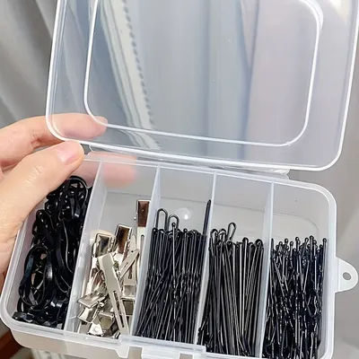 Clear 5/6-grid Portable Plastic Hair Clips Jewelry Storage Box Accessories Organizer Household Travel Supplies With Dust Proof