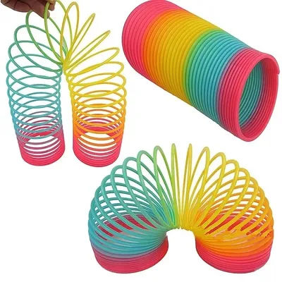 Color Rainbow Circle Funny Magic Toys Early Development Educational Folding Plastic Spring Coil Children's Creative Magical Toys