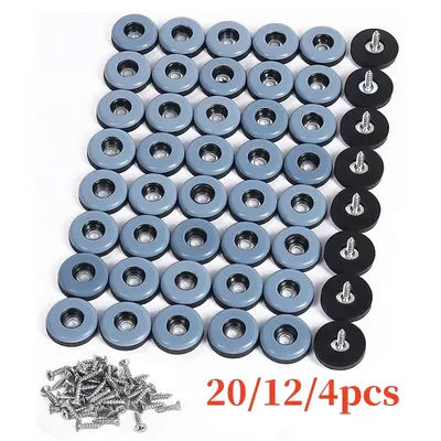 4-20pcs Furniture Sliders Pads With Screws Furniture Glides Sliding Block Table Chair Leg Mat Carpet Hardwood Floor Protector