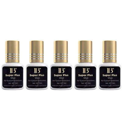 5 Bottles Korea IB Ibeauty Super Plus Glue For Eyelash Extensions Original 5ml Black Glue Gold Cap Korea 1-2 Seconds Drying Time