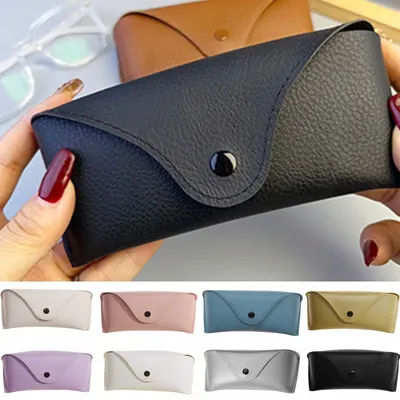 Étui rigide en cuir Durable pour lunettes de soleil, boîte de protection légère et pratique, pochette de couleur unie, facile à transporter