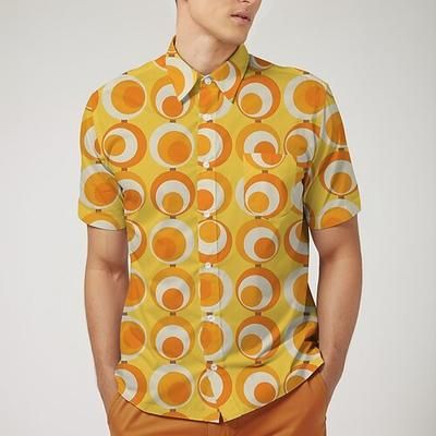 Retrò Vintage Anni '70 Camicia Camicia Aloha Hippie Disco Animale Leopardo Costume Per uomo Mascherata Vacanza Feste Parata dell'Orgoglio Adulti Camicia