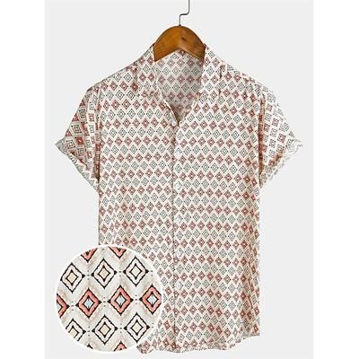 Retrò Vintage Anni '70 Camicia Disco Geometrico Psichedelico Costume Per uomo Halloween Carnevale Festival Musicale Parata dell'Orgoglio Mese dell'orgoglio Adulti Camicia