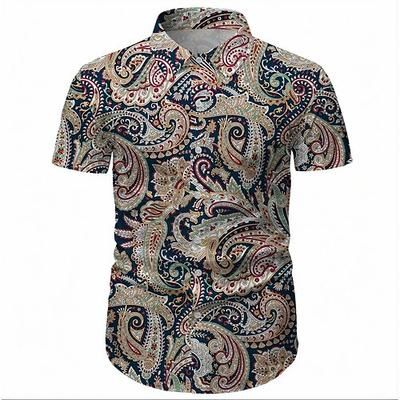 Retrò Vintage Anni '70 Camicia Camicia Aloha Hippie Disco Etnico Costume Per uomo Mascherata Vacanza Feste Parata dell'Orgoglio Adulti Camicia