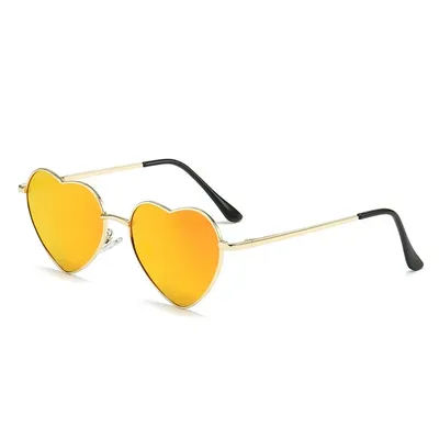 Nouvelles lunettes de soleil en métal tendance pour femmes, style punk, lunettes de soleil en forme de cœur de pêche, ultra légères, multicolores