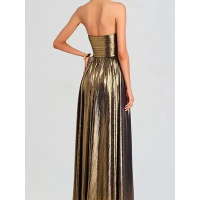 Robe de soirée Slim de couleur unie pour femmes, haut tubulaire Sexy, bronzant, robe de Banquet élégante, épaules dénudées, taille haute, pliable