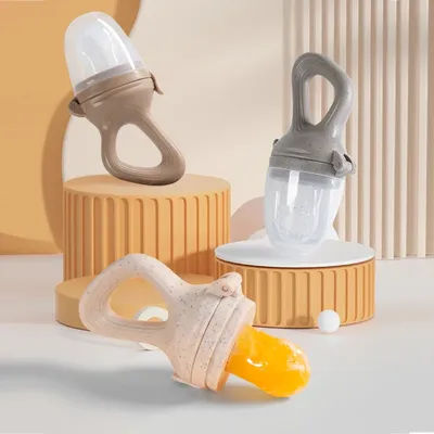 1Pc Baby Fruit feeder with mesh bag for safe eat fruit and vegetable to release press Soothe the baby