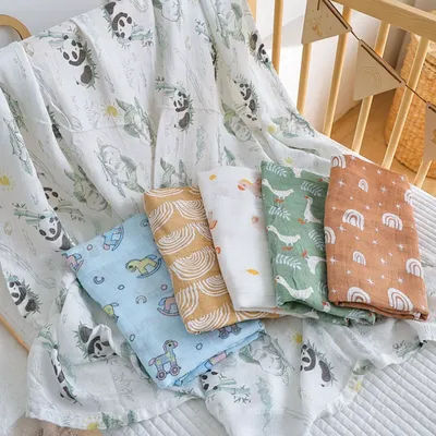 Summer Baby Blanket Newborn Muslin Swaddle Wrap Blankets For Girl sBoys Baby Receiving Blanket Infant Crib Quilt Sleeping Cover