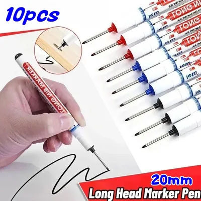 4Pcs/Set 20mm Deep Hole Long Nib Head Markers For Metal Perforating Pen Waterproof Bathroom Woodworking Decoration Multi-Purpose